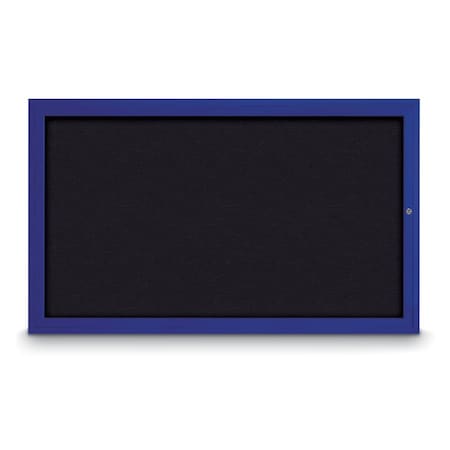 United Visual Products Slim Enclosed Corkboard, 24"x36", Satin Alum Frame/Amethyst UVEB2436-SATIN-AMETHY